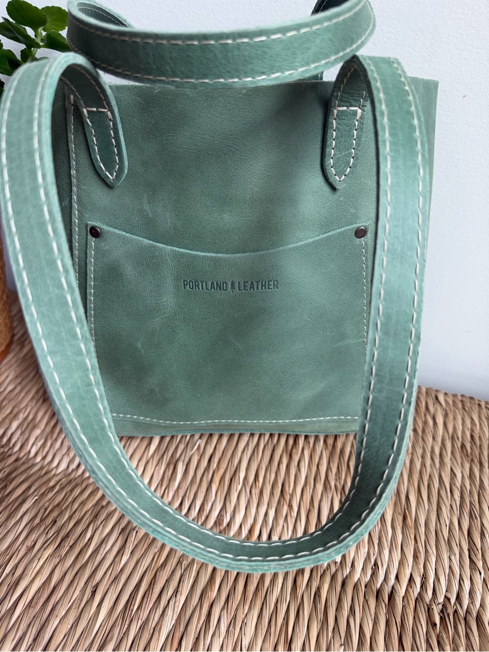 Portland Leather Goods Juliette Sage Green Leather Tote - Picture 3 of 9